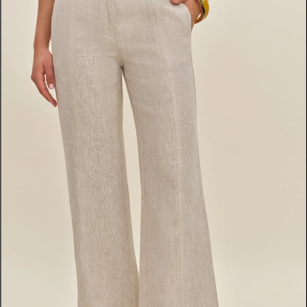 Reformation Cream Wide-Leg Pants